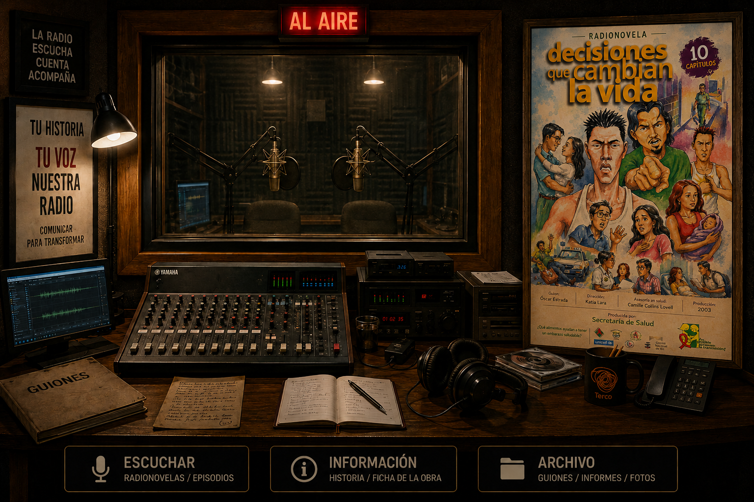 Cabina de radio de Decisiones que cambian la vida