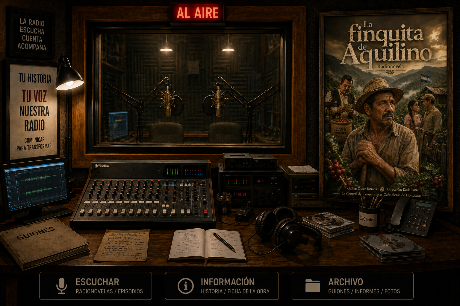 Cabina de radio de La finquita de Aquilino