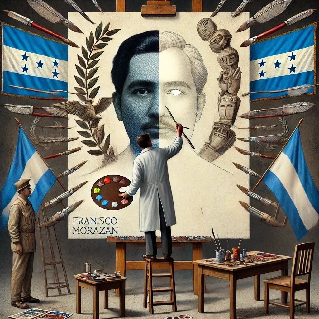 Ilustración principal de Francisco Morazán y la Historia como un lienzo en blanco